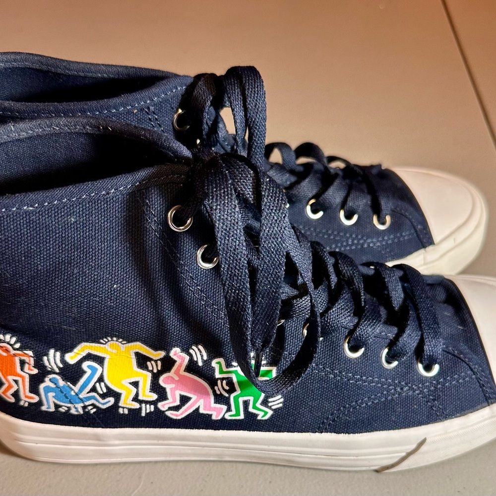 H&M Keith Haring High Top Sneakers. Men’s size 7.5 = Women’s Size 9.5